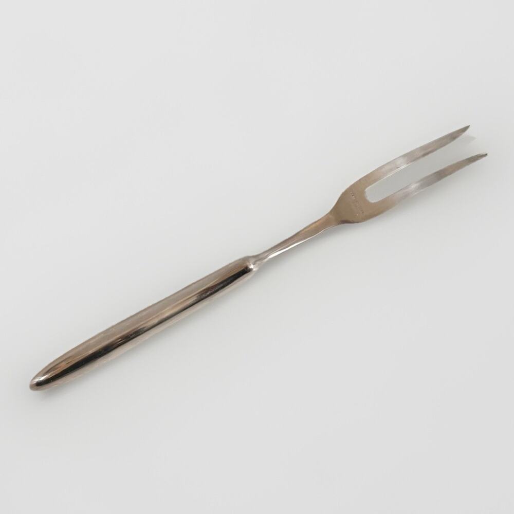 Vintage Mid Century All Stainless Steel Japan 2 Prong Meat Carving Fork 11"